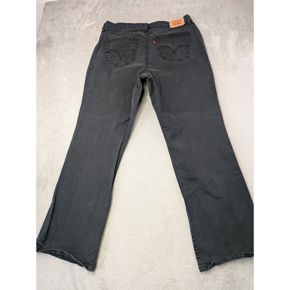 Levi's 550 Relaxed Boot Cut High Rise Women Jeans Dark Wash Size 18M Stretch - Picture 3 of 11